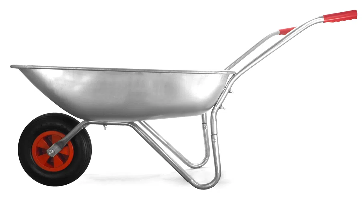 Brouette de jardin - Brouette galvanisée légère de 80L, capacité de charge jusqu'à 130 kg pour le jardin et les travaux