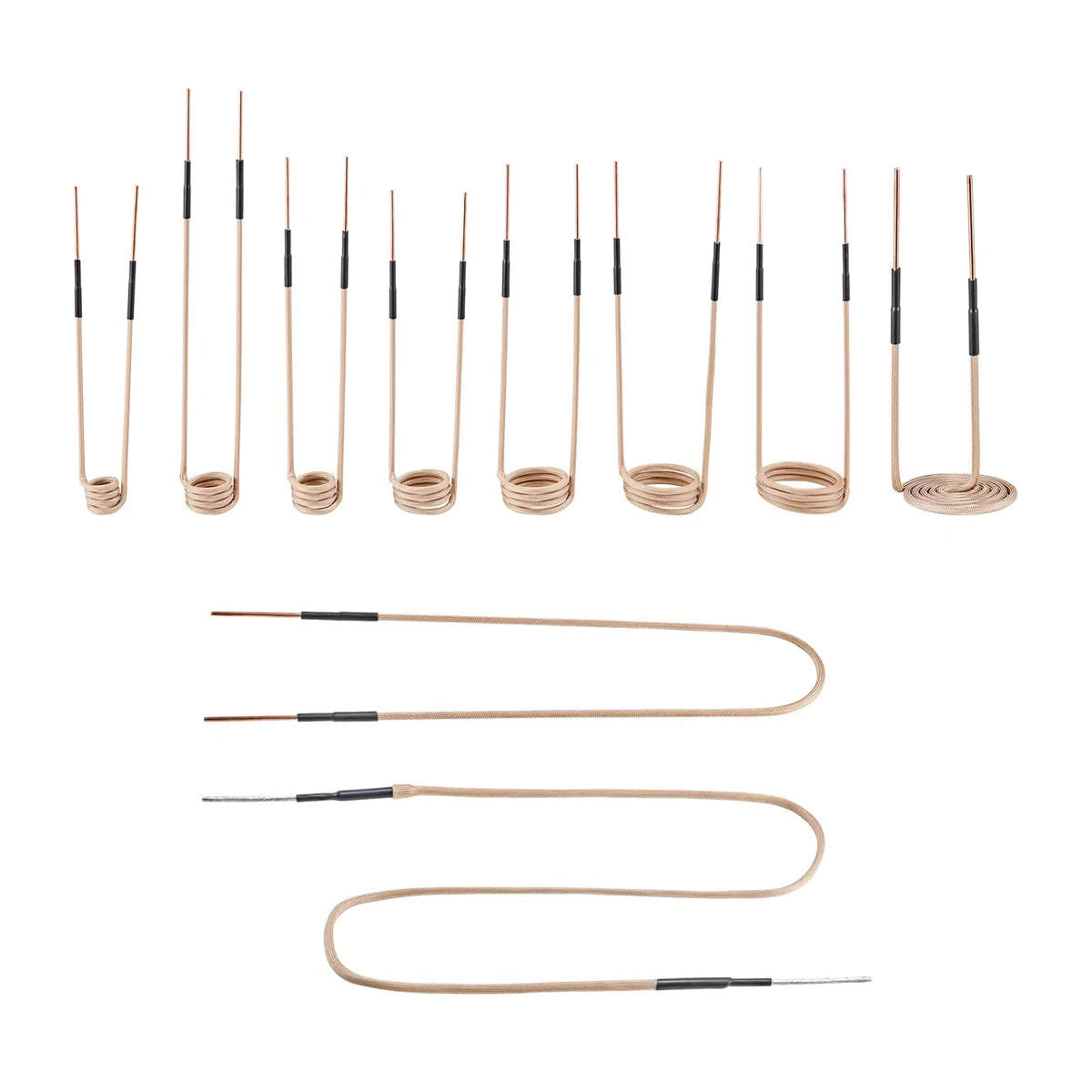 VEVOR Bobines de Chauffage par Induction Magnétique 10PCs, 8 Bobines avec 1 en U et 1 à Formage Libre, Accessoires de Chauffage à Induction pour Retirer les Boulons et Écrous Rouillés, Entretien