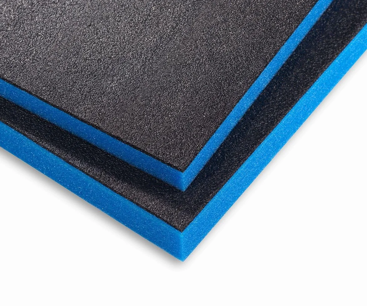 Mousse personnalisable pour boîtes à outils 800 x 600 x 50 mm, 1 pièce, Shadow Foam, Kaizen Foam, Insert à outils, Insert de valise, Mousse multicouche, Bleue & Noir